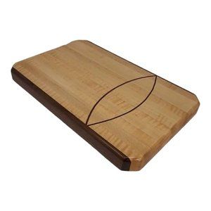 Butcher Block Wood Cutting Board 16 3/4"x10 3/4"x1.5" Maple & Walnut Thick Board